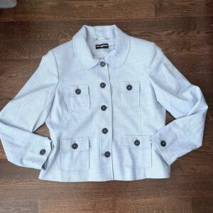 NEW Karl Lagerfeld Paris Short fitted Blazer Jacket-Light blue-Sz. 14